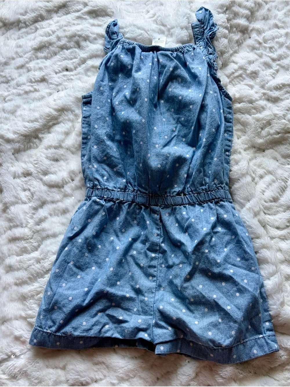 Just One You by Carter’s Girls Blue & White Polka Dot Romper Size 4T